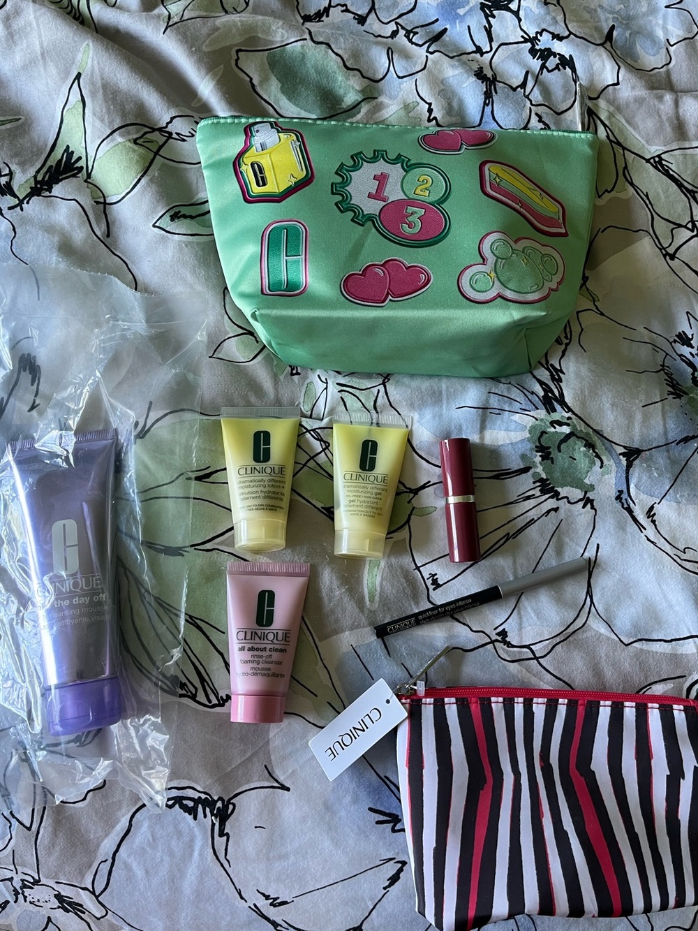 Clinique Travel Skincare & Lip Set in Yellow, Pink and Red